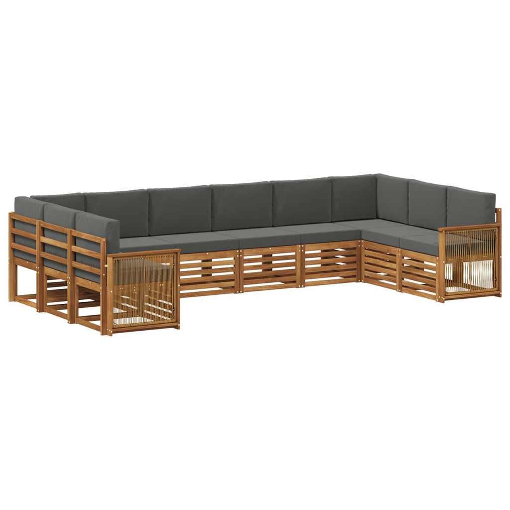 vidaXL Zestaw sofy narożnej z poduszką 7 pcs Naturalny i Antracytowy