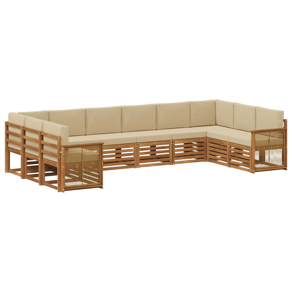 vidaXL Zestaw sofy narożnej z poduszką 7 pcs naturalny