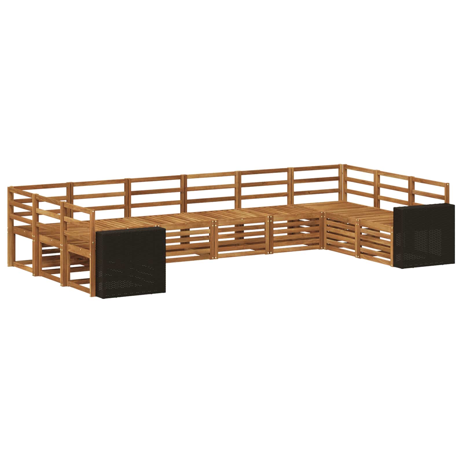 vidaXL Zestaw sofy narożnej 10 pcs naturalny Lite Drewno Akacji