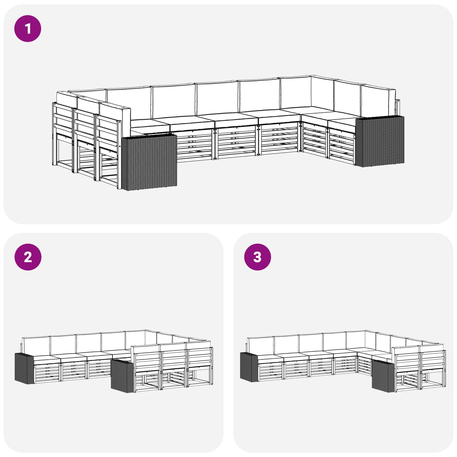 vidaXL Zestaw sof na zewnątrz 10 pcs Naturalny i Beżowy Poliester