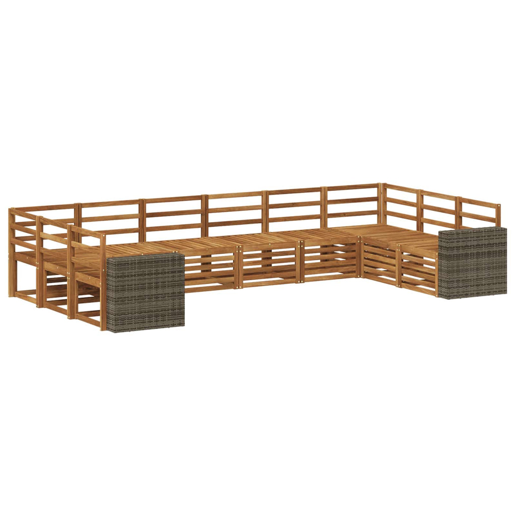 vidaXL Zestaw sof na zewnątrz 10 pcs naturalny Lite Drewno Akacji