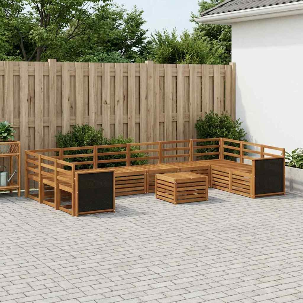 vidaXL Zestaw sof na zewnątrz 8 pcs naturalny Lite Drewno Akacji