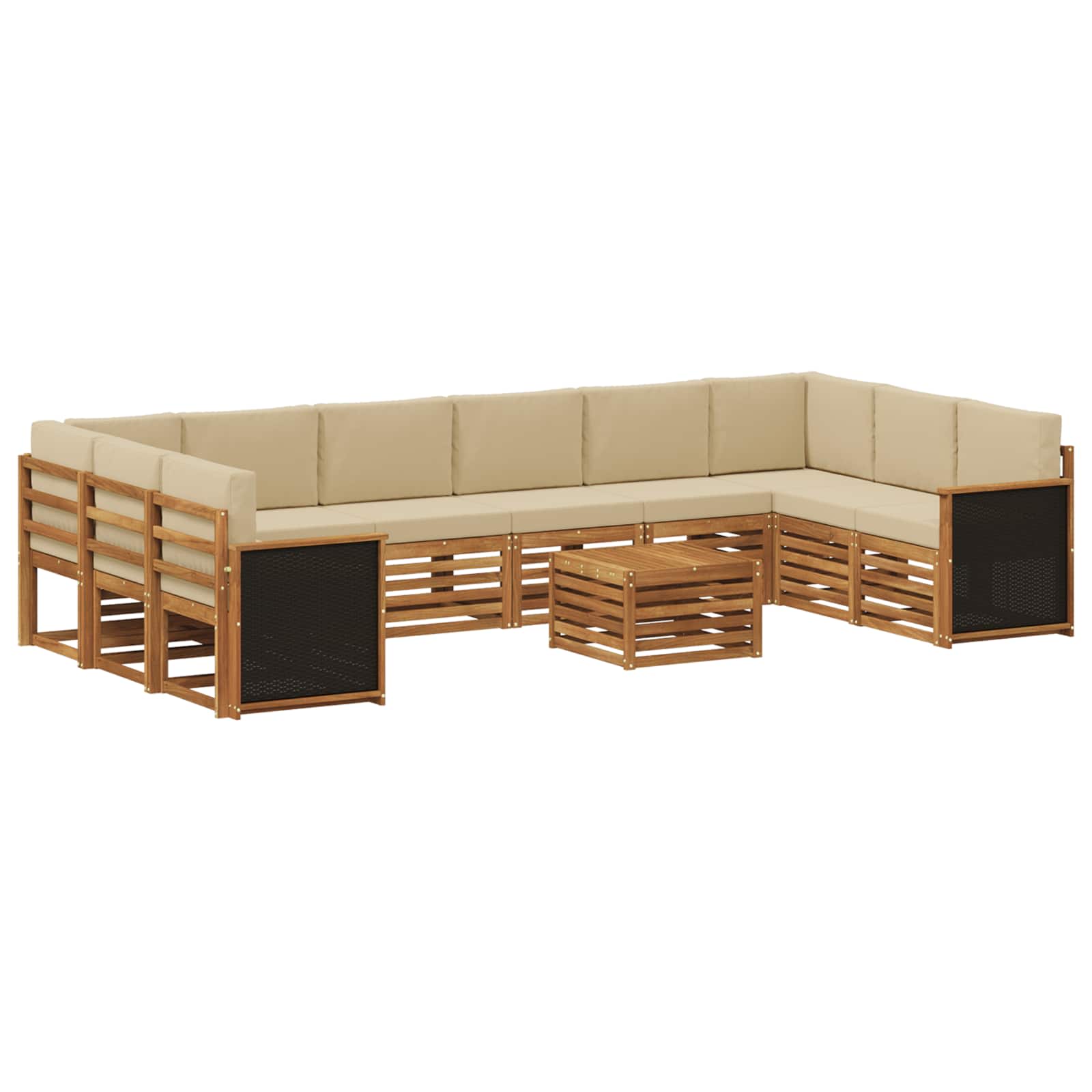 vidaXL Zestaw sof na zewnątrz z poduszką 8 pcs naturalny