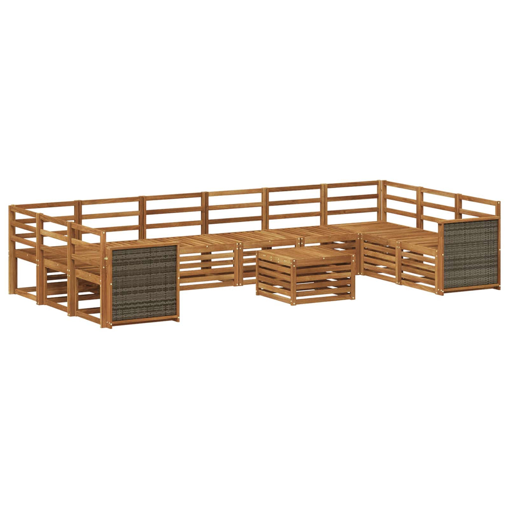 vidaXL Zestaw sof na zewnątrz 8 pcs naturalny Lite Drewno Akacji