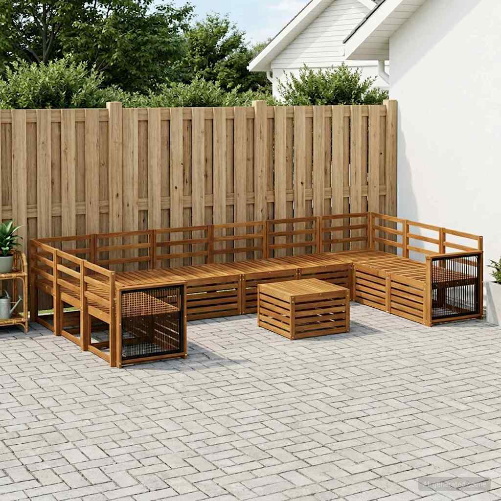 vidaXL Zestaw sof na zewnątrz 8 pcs naturalny Lite Drewno Akacji