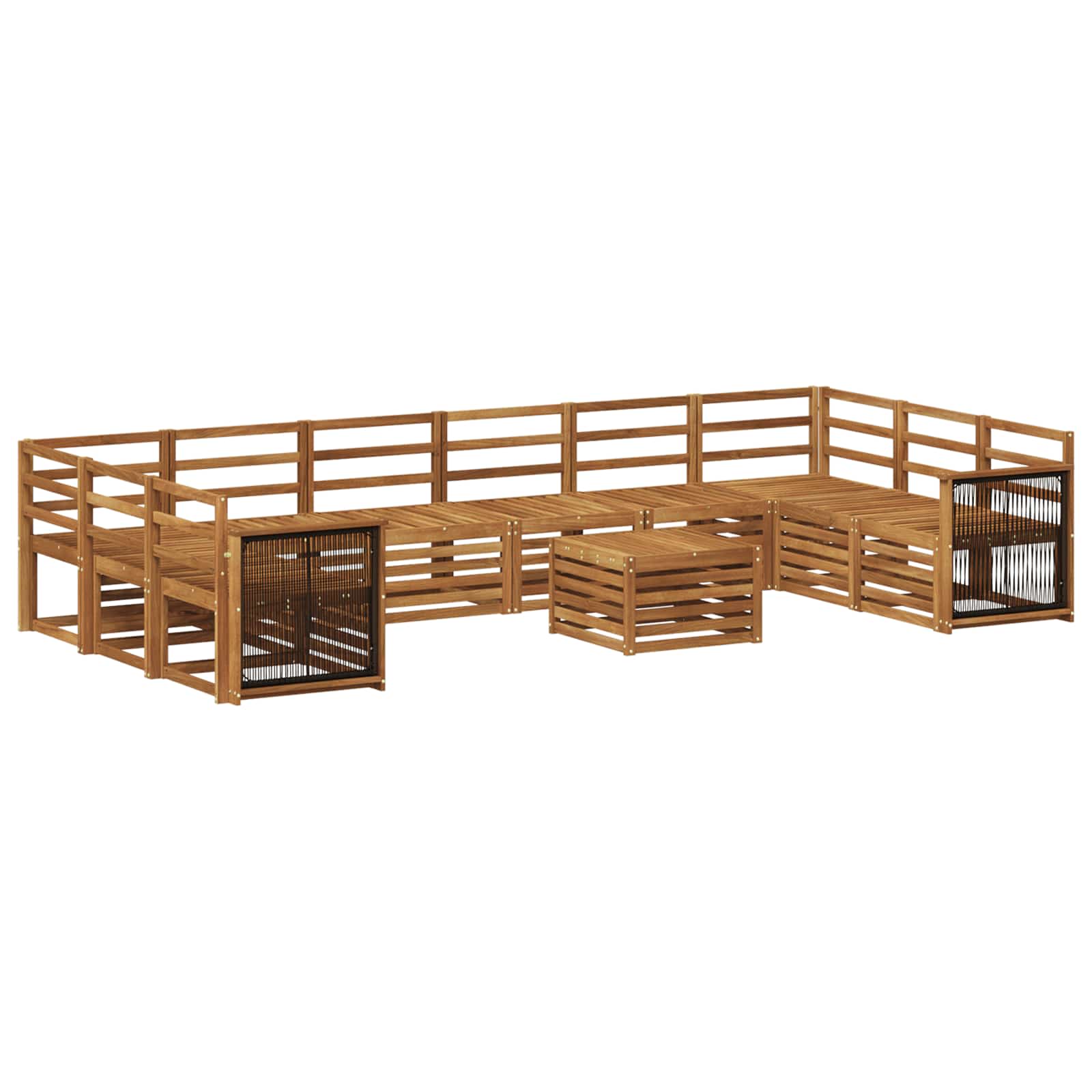 vidaXL Zestaw sof na zewnątrz 8 pcs naturalny Lite Drewno Akacji