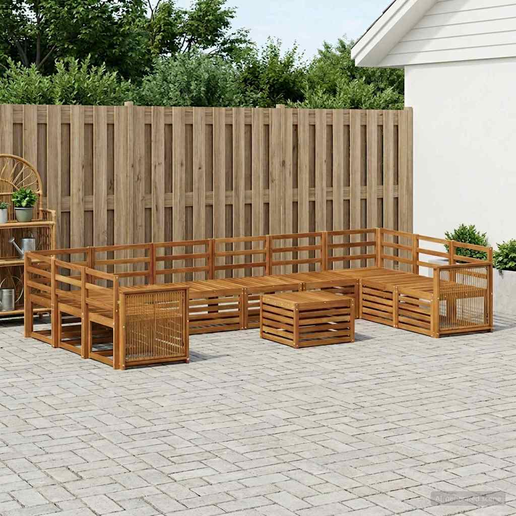 vidaXL Zestaw sof na zewnątrz 8 pcs naturalny Lite Drewno Akacji