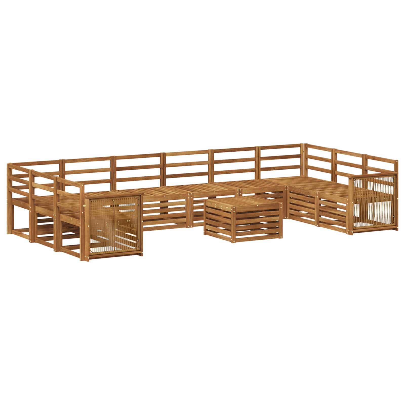 vidaXL Zestaw sof na zewnątrz 8 pcs naturalny Lite Drewno Akacji