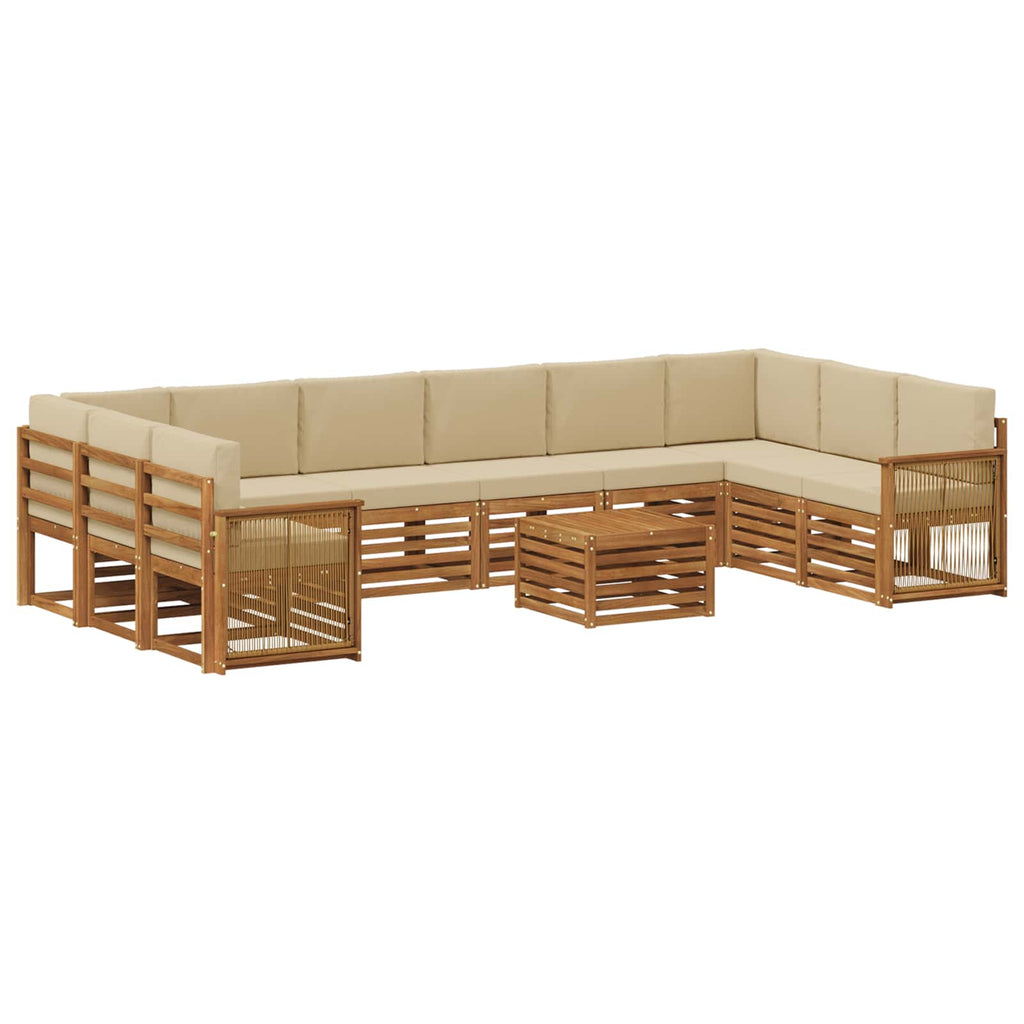 vidaXL Zestaw sof na zewnątrz z poduszką 8 pcs naturalny