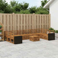 vidaXL Zestaw sof na zewnątrz 11 pcs naturalny Lite Drewno Akacji