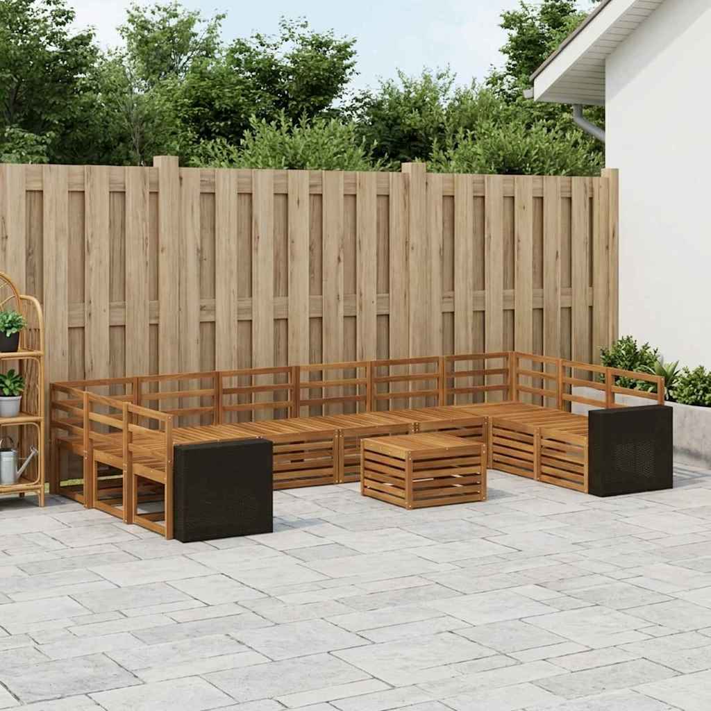 vidaXL Zestaw sof na zewnątrz 11 pcs naturalny Lite Drewno Akacji