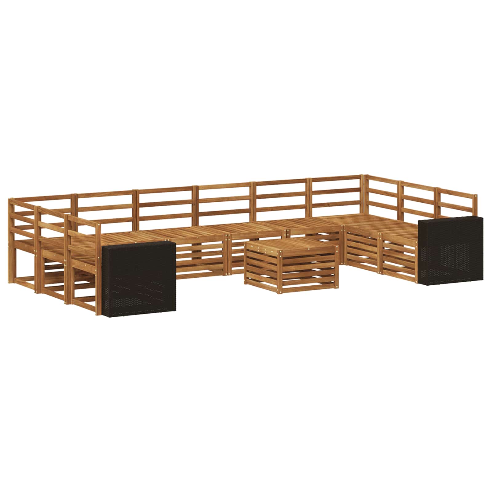 vidaXL Zestaw sof na zewnątrz 11 pcs naturalny Lite Drewno Akacji