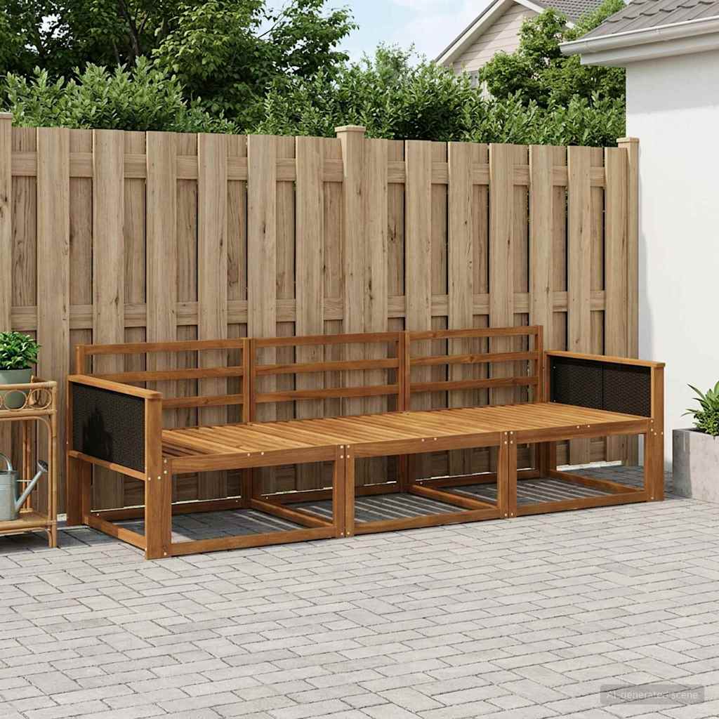 vidaXL Zestaw sof na zewnątrz 3 pcs naturalny Lite Drewno Akacji