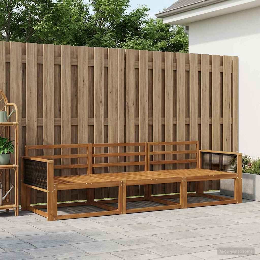 vidaXL Zestaw sof na zewnątrz 3 pcs naturalny Lite Drewno Akacji