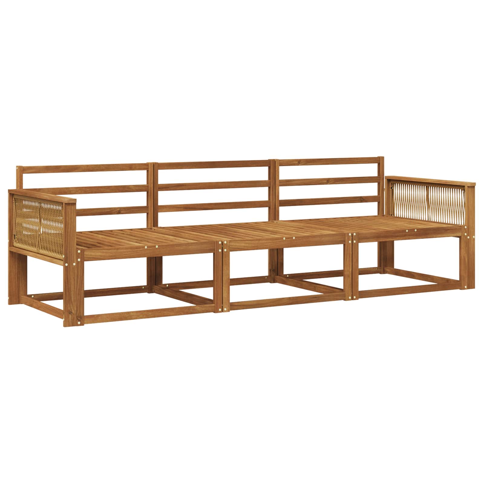 vidaXL Zestaw sof na zewnątrz 3 pcs naturalny Lite Drewno Akacji