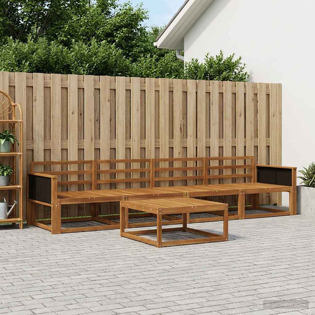 vidaXL Zestaw sof na zewnątrz 5 pcs naturalny Lite Drewno Akacji