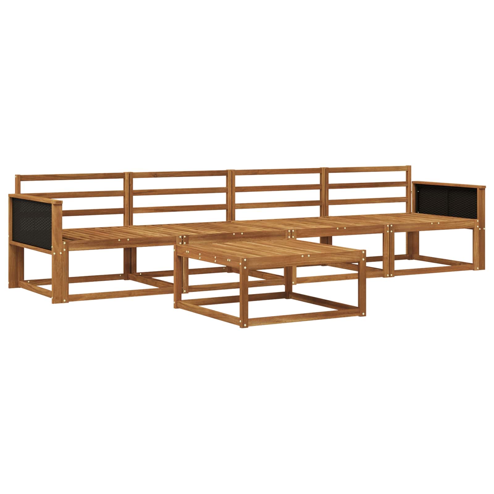 vidaXL Zestaw sof na zewnątrz 5 pcs naturalny Lite Drewno Akacji