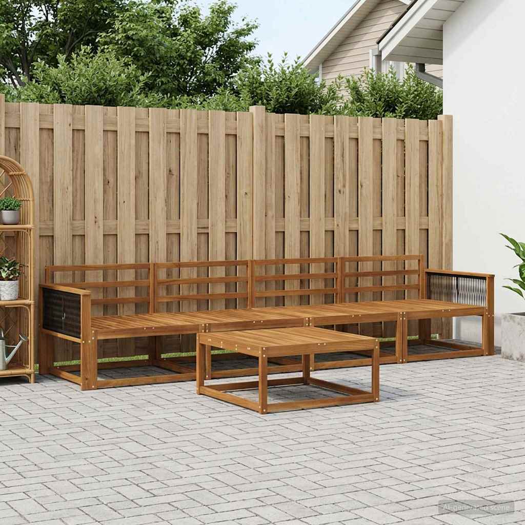 vidaXL Zestaw sof na zewnątrz 5 pcs naturalny Lite Drewno Akacji