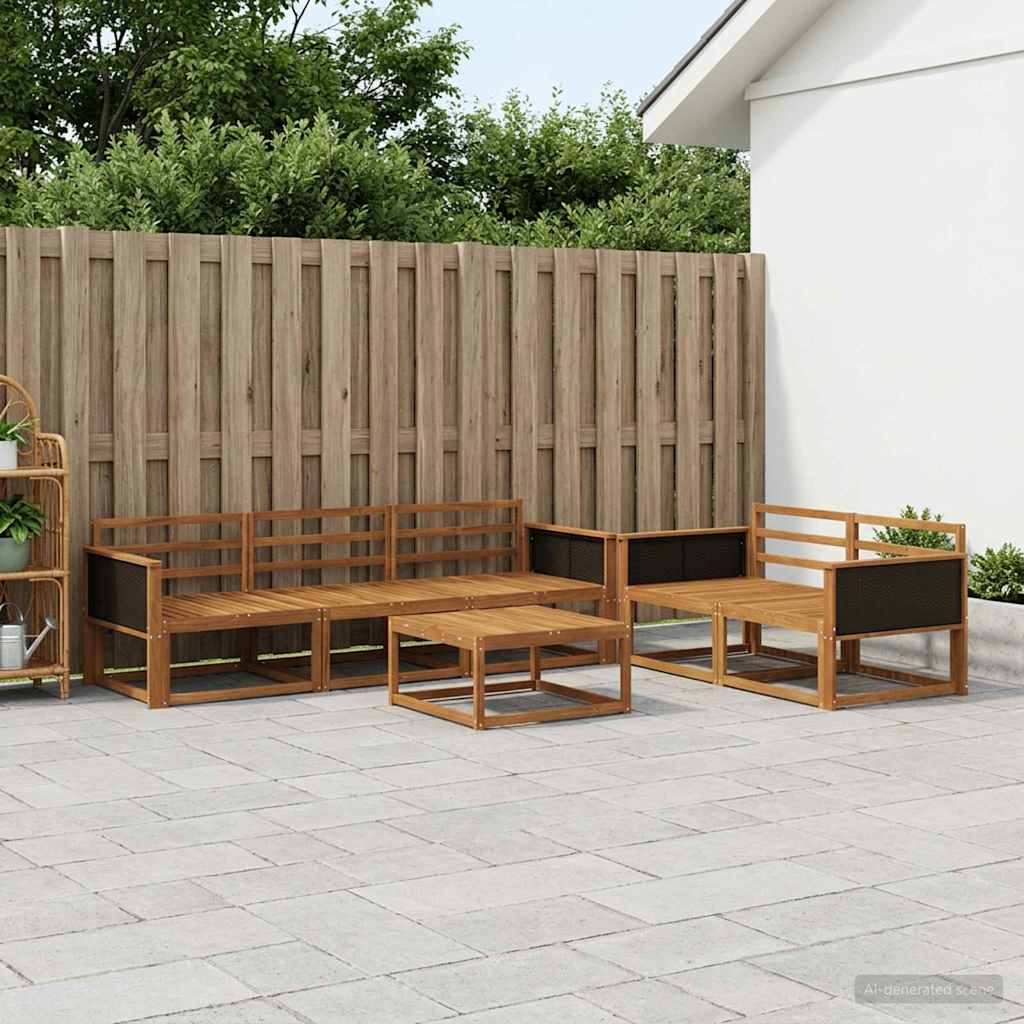vidaXL Zestaw sof na zewnątrz 6 pcs naturalny Lite Drewno Akacji