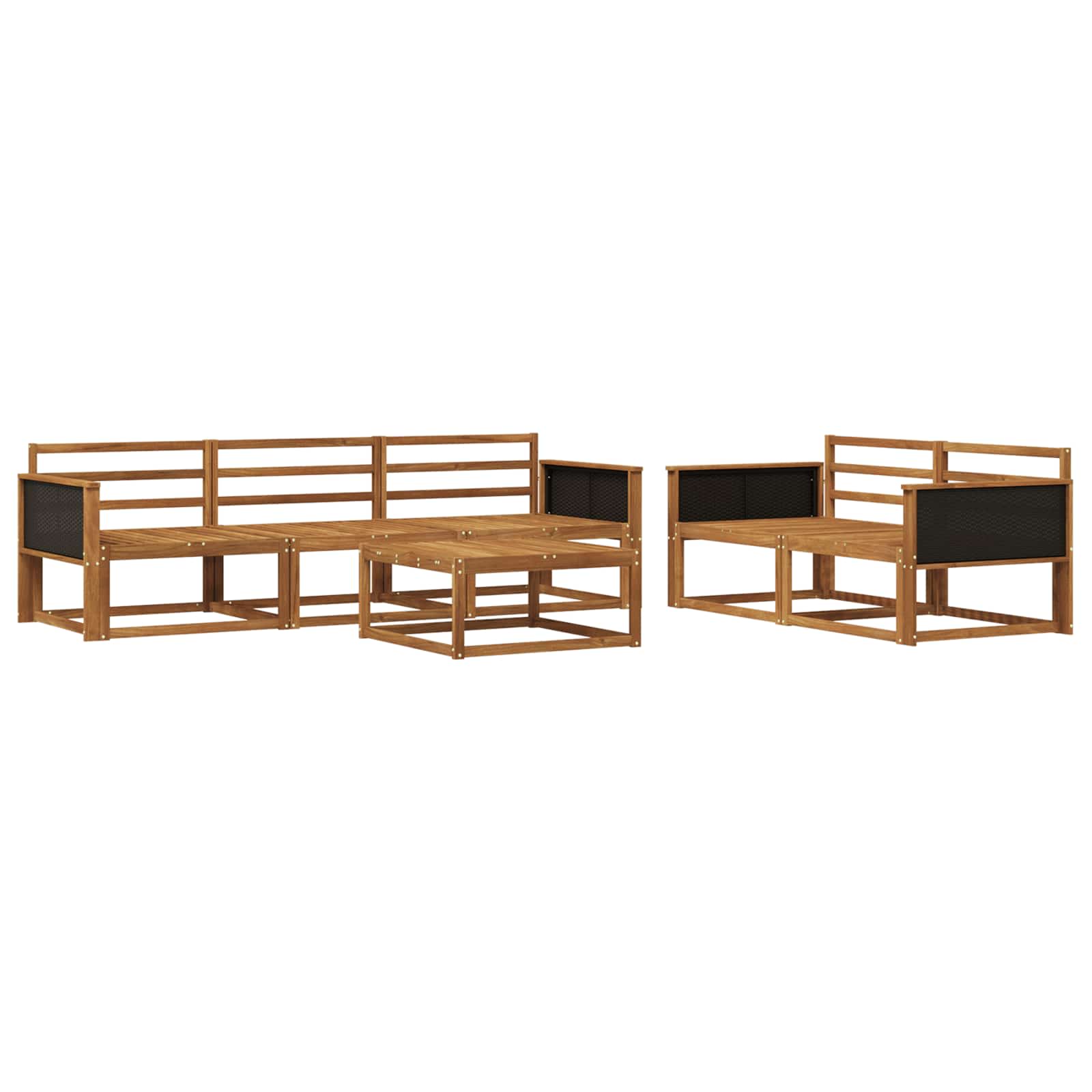 vidaXL Zestaw sof na zewnątrz 6 pcs naturalny Lite Drewno Akacji