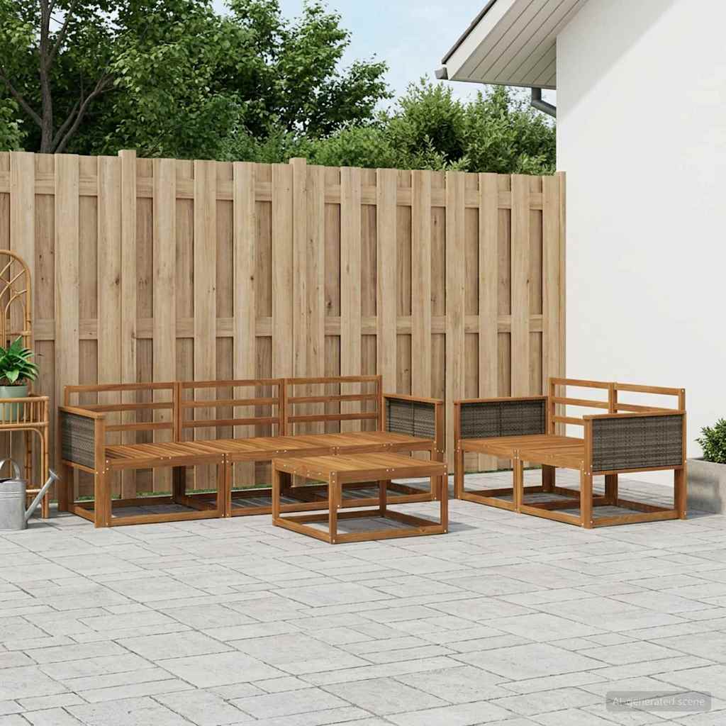 vidaXL Zestaw sof na zewnątrz 6 pcs naturalny Lite Drewno Akacji