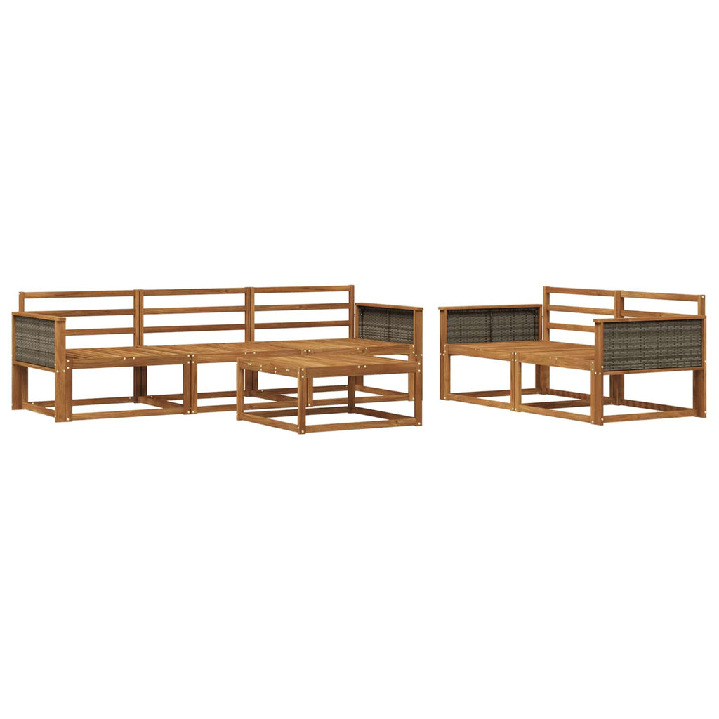 vidaXL Zestaw sof na zewnątrz 6 pcs naturalny Lite Drewno Akacji