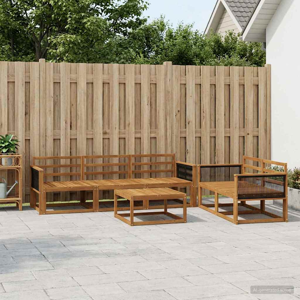 vidaXL Zestaw sof na zewnątrz 6 pcs naturalny Lite Drewno Akacji