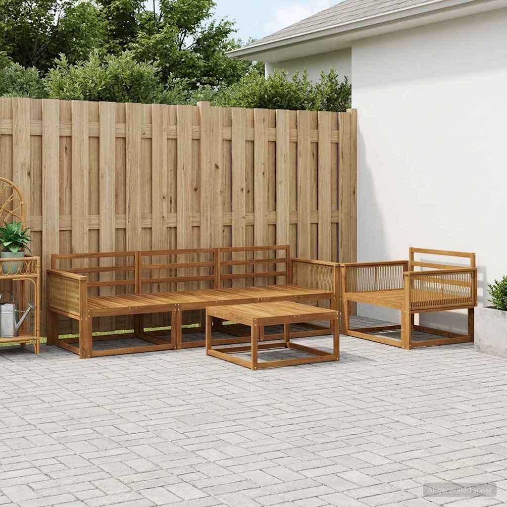 vidaXL Zestaw sof na zewnątrz 6 pcs naturalny Lite Drewno Akacji