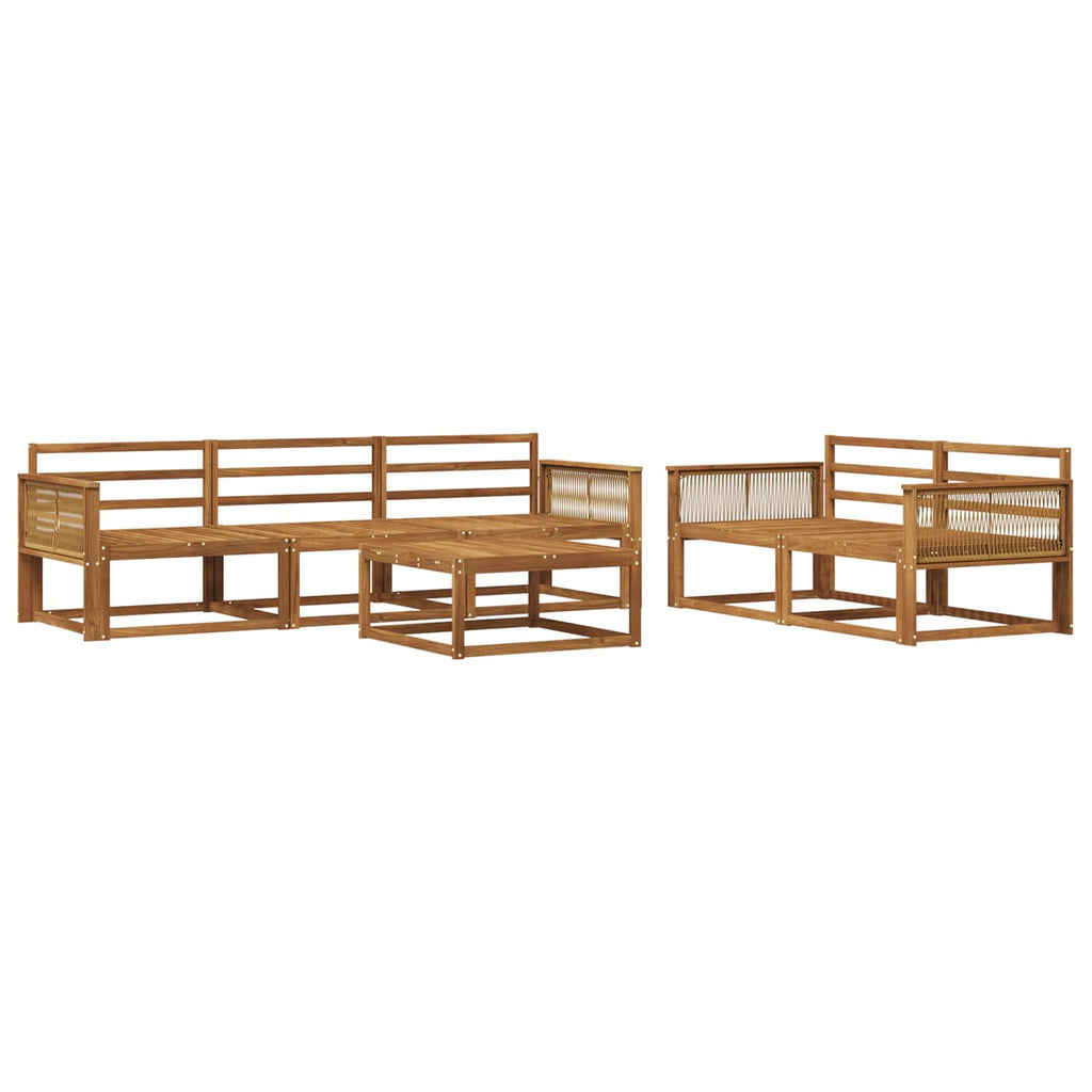 vidaXL Zestaw sof na zewnątrz 6 pcs naturalny Lite Drewno Akacji