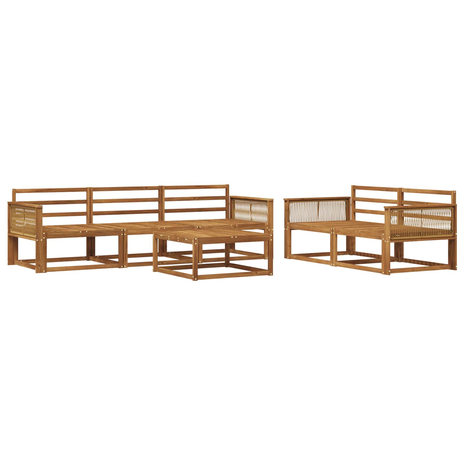 vidaXL Zestaw sof na zewnątrz 6 pcs naturalny Lite Drewno Akacji