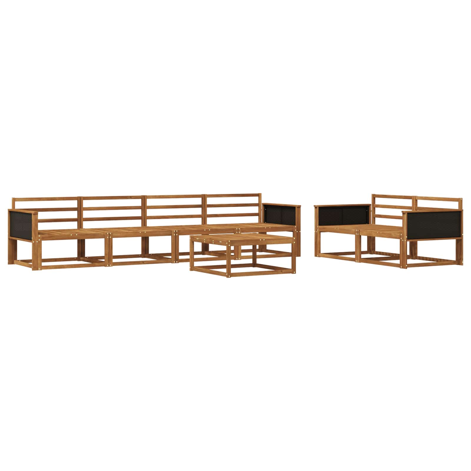 vidaXL Zestaw sof na zewnątrz 7 pcs naturalny Lite Drewno Akacji