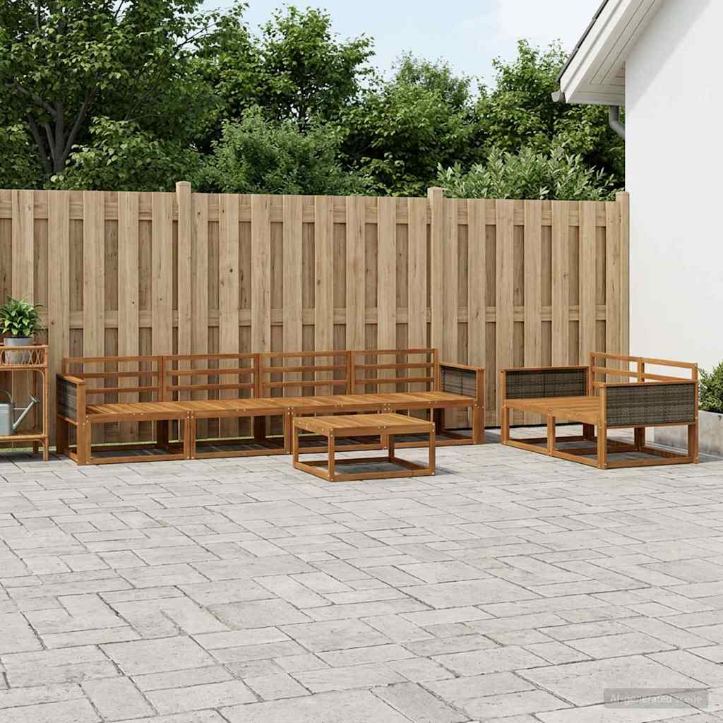vidaXL Zestaw sof na zewnątrz 7 pcs naturalny Lite Drewno Akacji