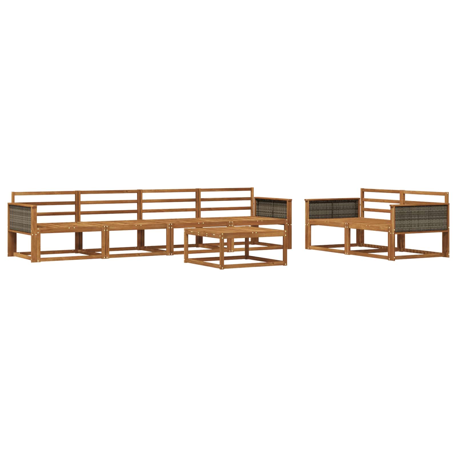 vidaXL Zestaw sof na zewnątrz 7 pcs naturalny Lite Drewno Akacji