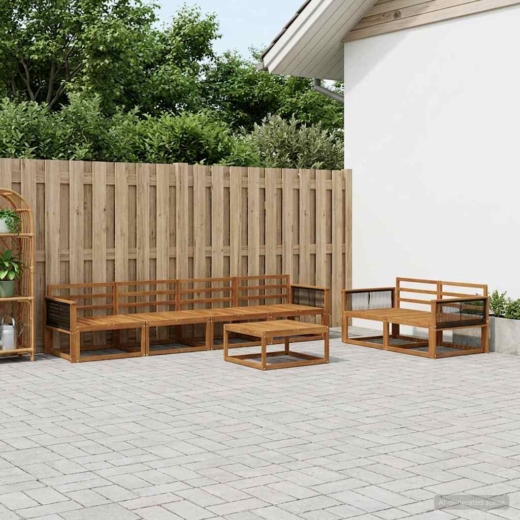vidaXL Zestaw sof na zewnątrz 7 pcs naturalny Lite Drewno Akacji