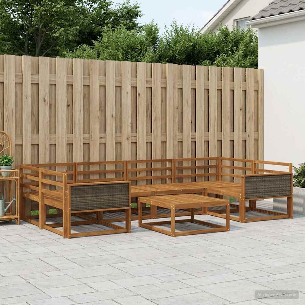 vidaXL Zestaw sof na zewnątrz 7 pcs naturalny Lite Drewno Akacji