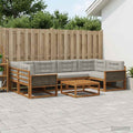 vidaXL Zestaw sof na zewnątrz z poduszką 7 pcs Naturalny i jasnoszary