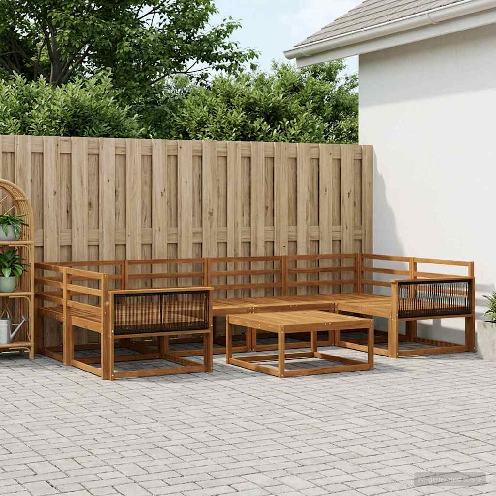 vidaXL Zestaw sof na zewnątrz 7 pcs naturalny Lite Drewno Akacji