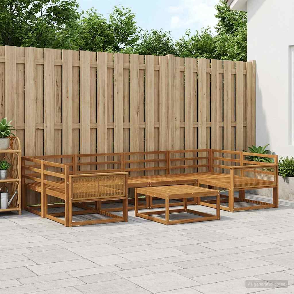 vidaXL Zestaw sof na zewnątrz 7 pcs naturalny Lite Drewno Akacji