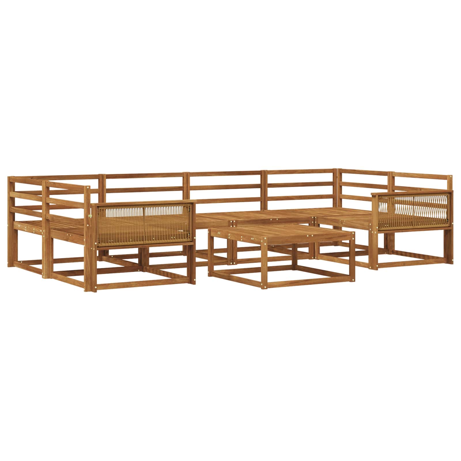 vidaXL Zestaw sof na zewnątrz 7 pcs naturalny Lite Drewno Akacji