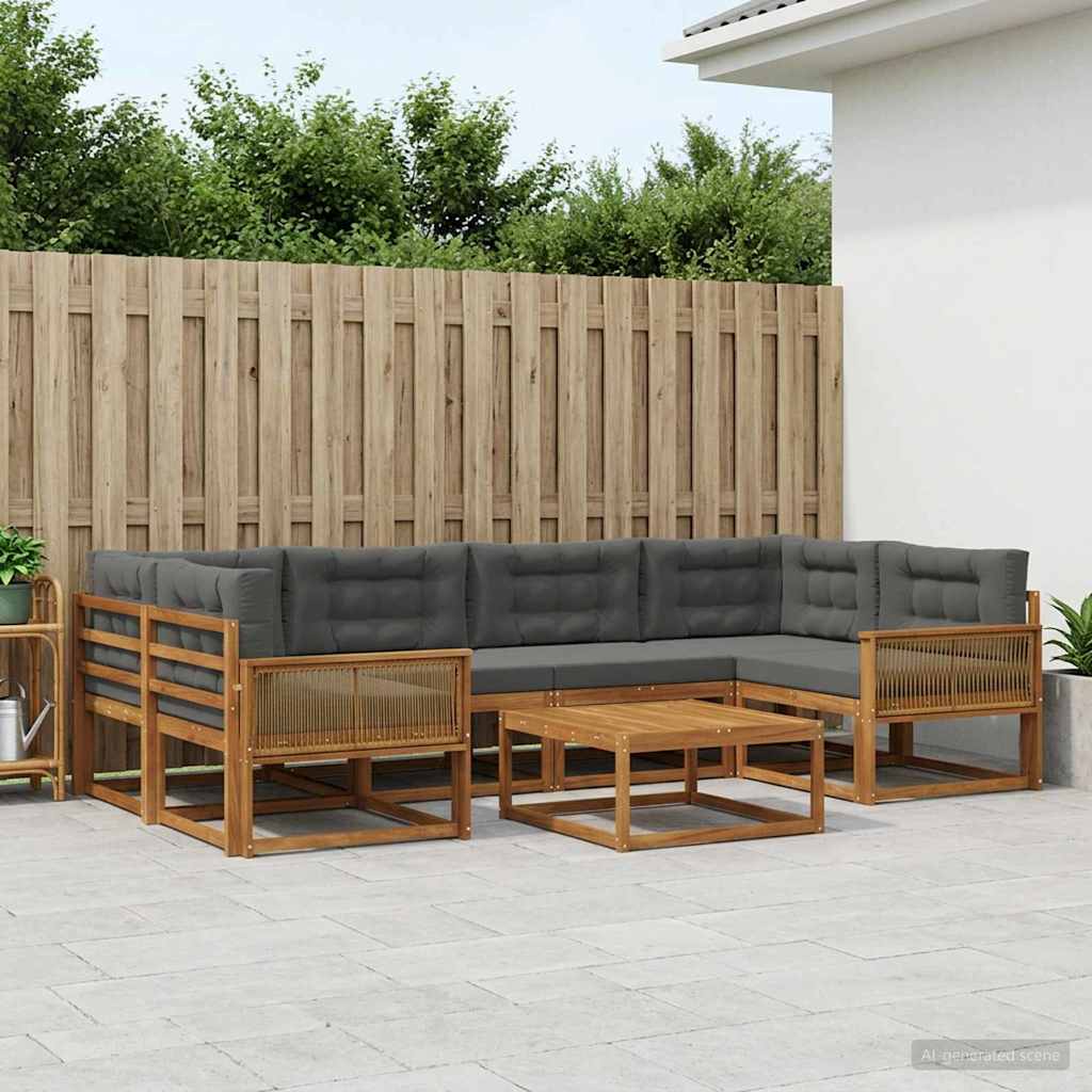 vidaXL Zestaw sof na zewnątrz 7 pcs Naturalny i Antracytowy