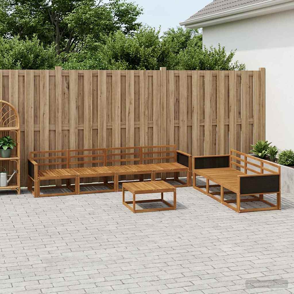 vidaXL Zestaw sof na zewnątrz 8 pcs naturalny Lite Drewno Akacji