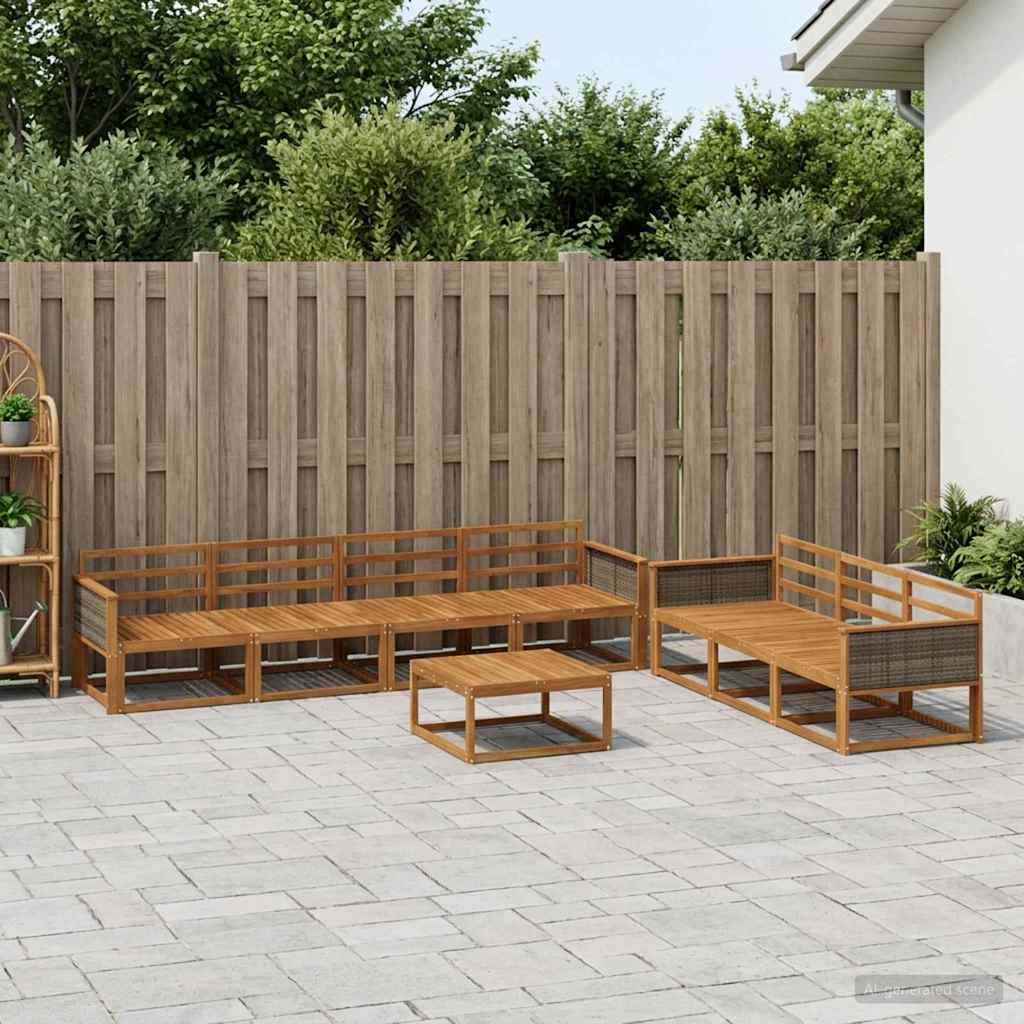 vidaXL Zestaw sof na zewnątrz 8 pcs naturalny Lite Drewno Akacji