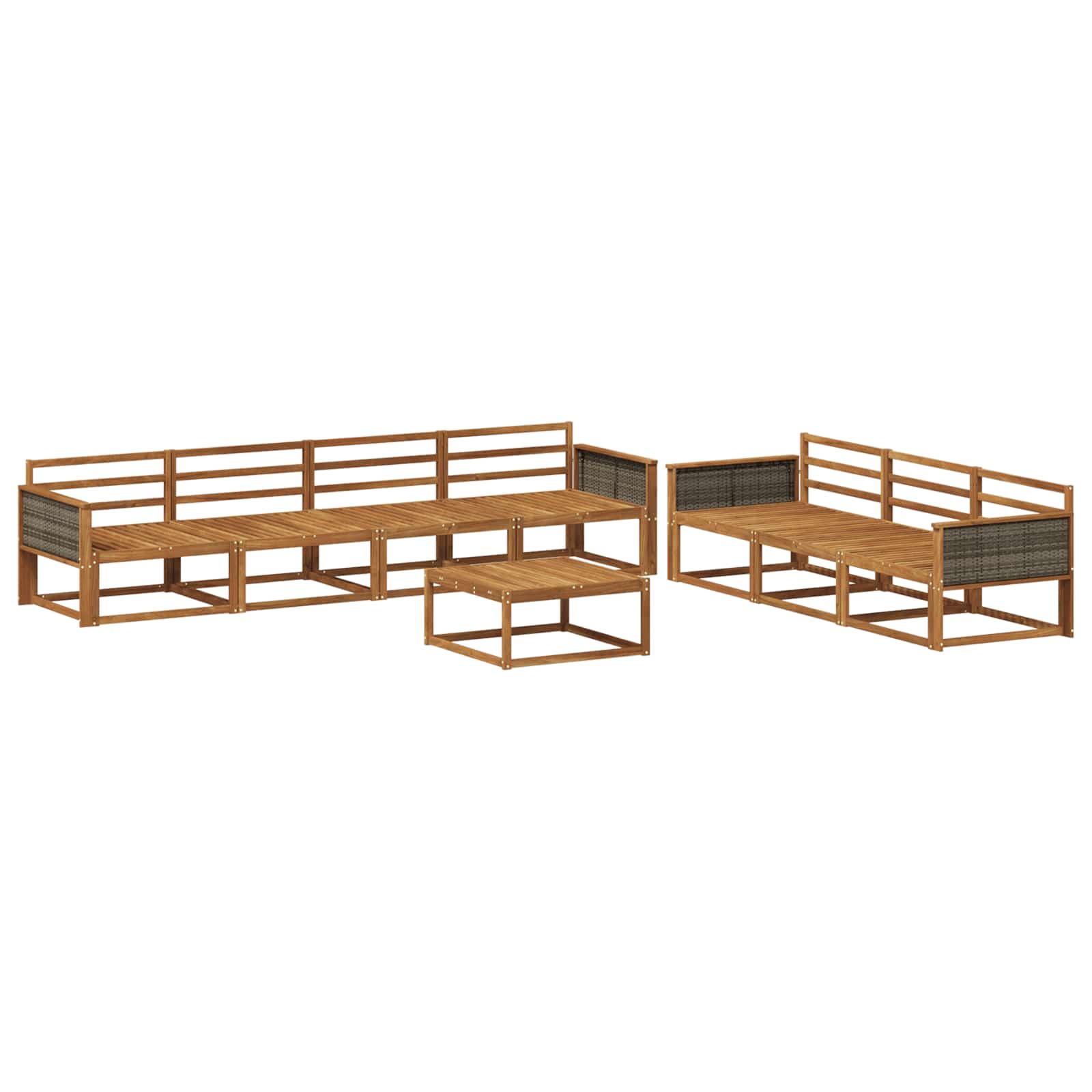 vidaXL Zestaw sof na zewnątrz 8 pcs naturalny Lite Drewno Akacji