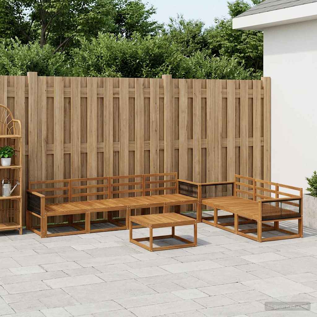 vidaXL Zestaw sof na zewnątrz 8 pcs naturalny Lite Drewno Akacji