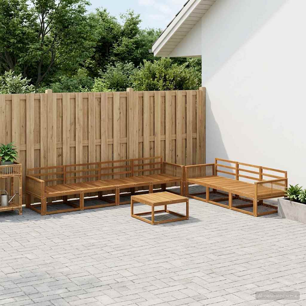 vidaXL Zestaw sof na zewnątrz 8 pcs naturalny Lite Drewno Akacji