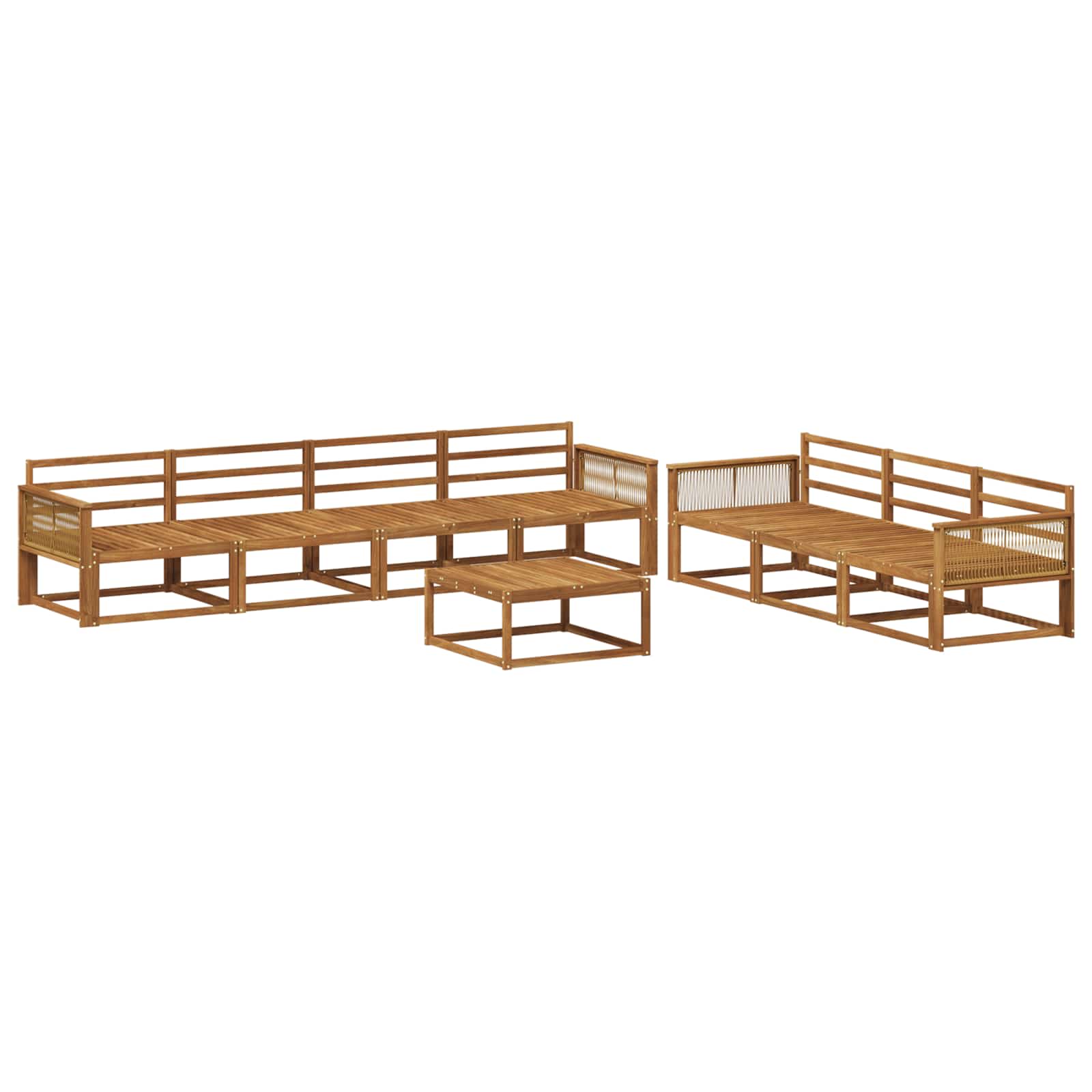vidaXL Zestaw sof na zewnątrz 8 pcs naturalny Lite Drewno Akacji