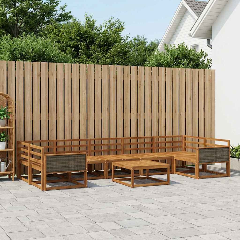 vidaXL Zestaw sof na zewnątrz 8 pcs naturalny Lite Drewno Akacji