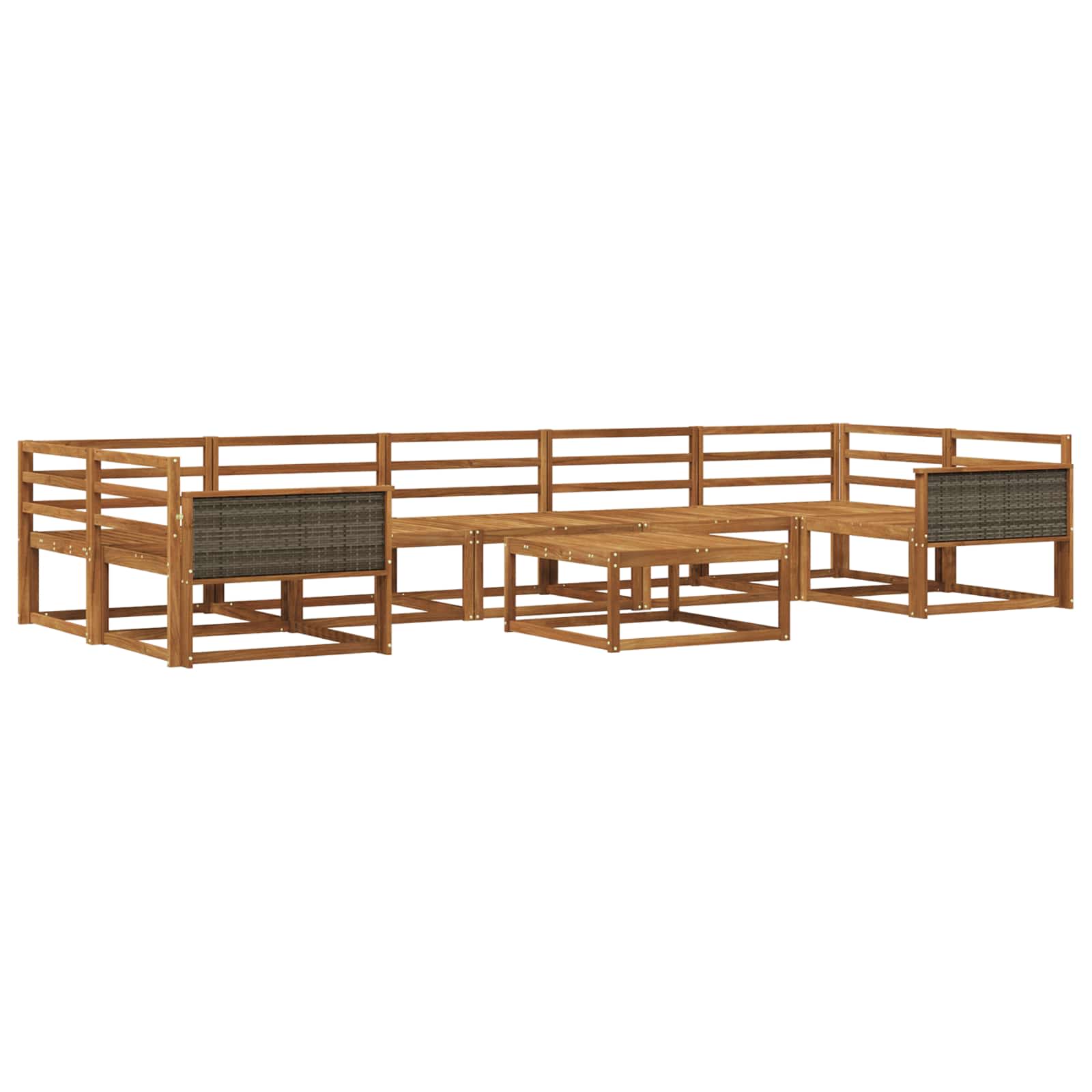 vidaXL Zestaw sof na zewnątrz 8 pcs naturalny Lite Drewno Akacji