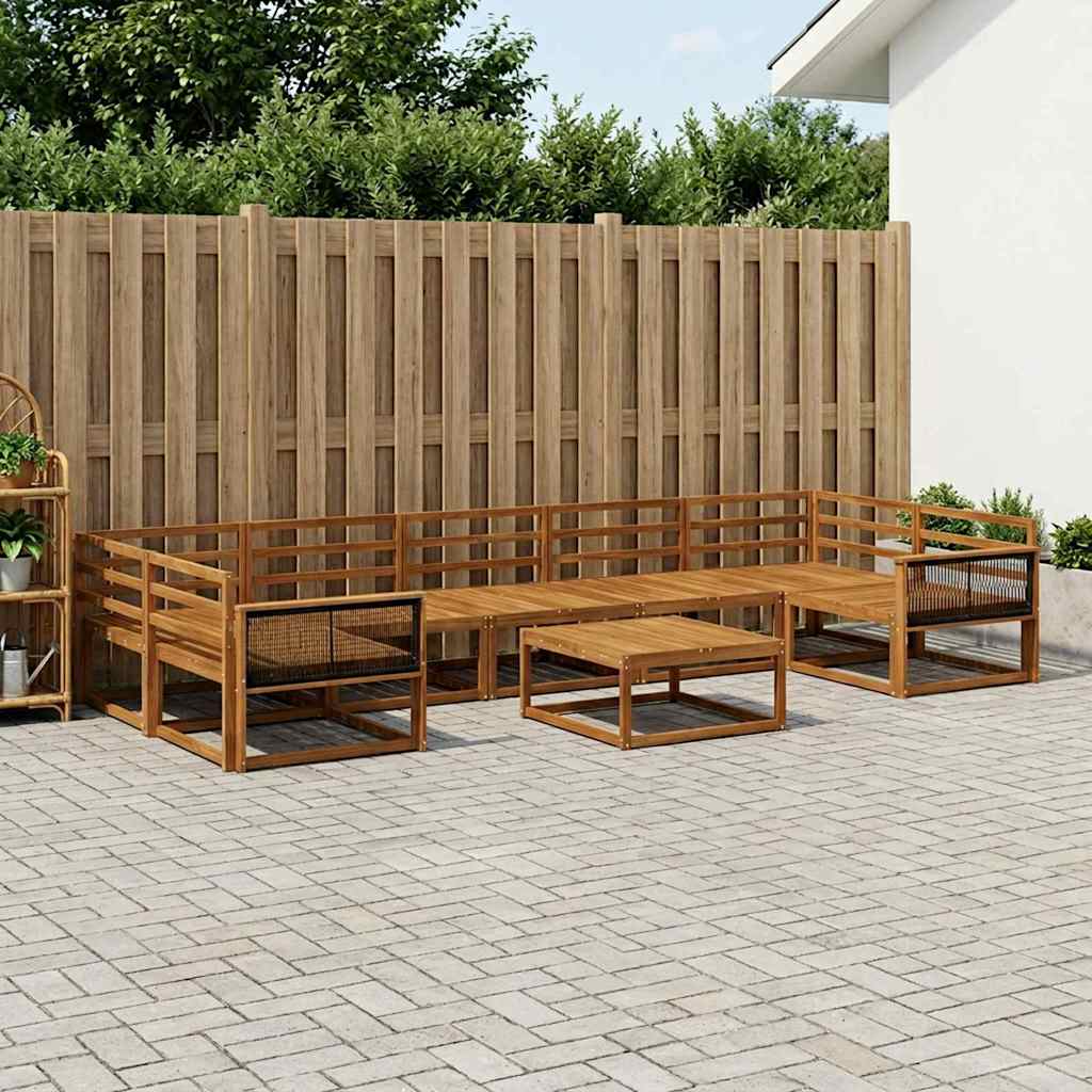 vidaXL Zestaw sof na zewnątrz 8 pcs naturalny Lite Drewno Akacji
