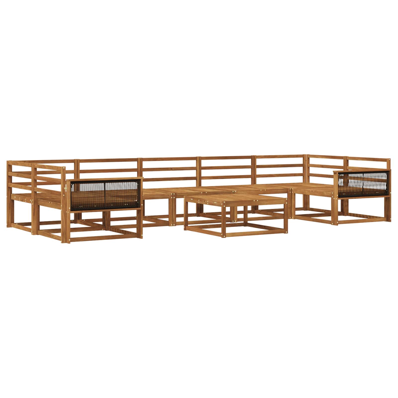 vidaXL Zestaw sof na zewnątrz 8 pcs naturalny Lite Drewno Akacji